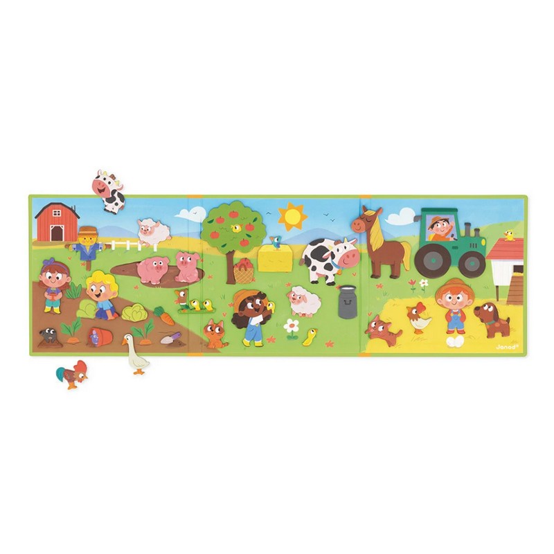Libro magnetico per bambini a tema fattoria con 30 magneti, adatto dai 3 anni in su